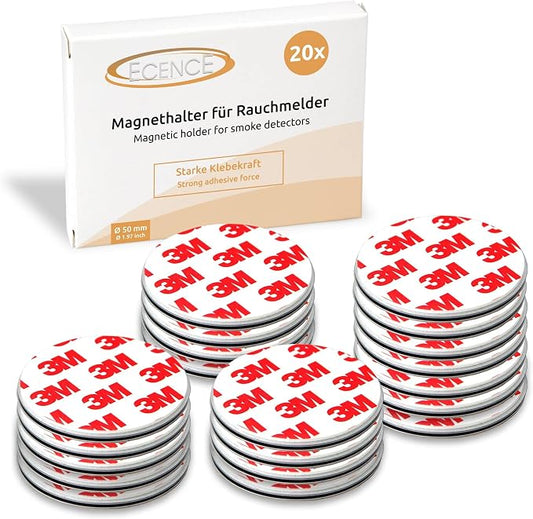 ECENCE Magnetic Smoke Detector Installation Tool 20pcs Magnetic Adhesive Pads by ECENCETradingGmbH