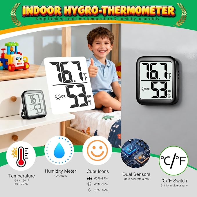 Antonki 2 Pack Room Thermometer - Image 4