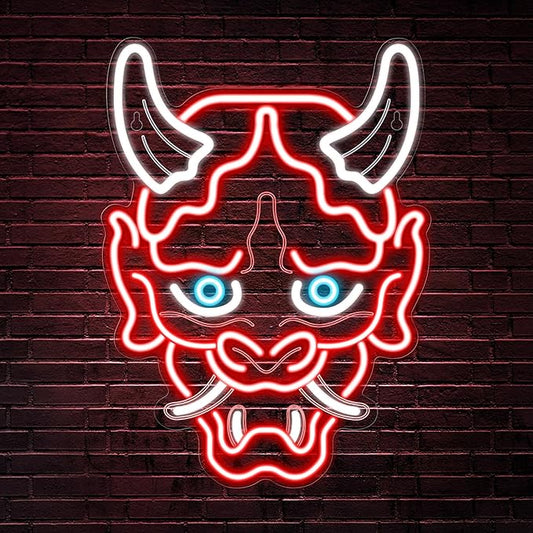 Kavaas Hannya Mask Neon Sign, Anime Japanese Neon Sign by Kavaas