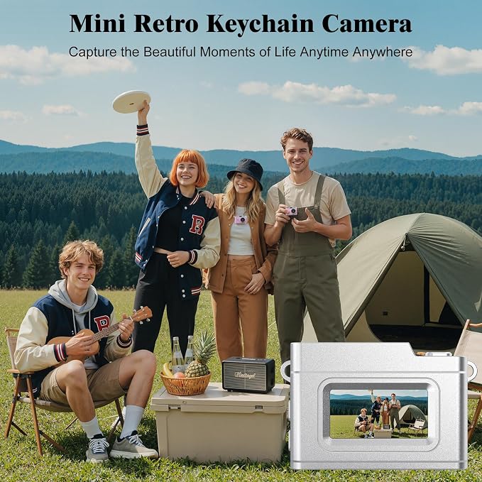 Mini Keychain Digital Camera 1080P, Ultra-Portable Small Retro Camera 32GB Card - Image 7