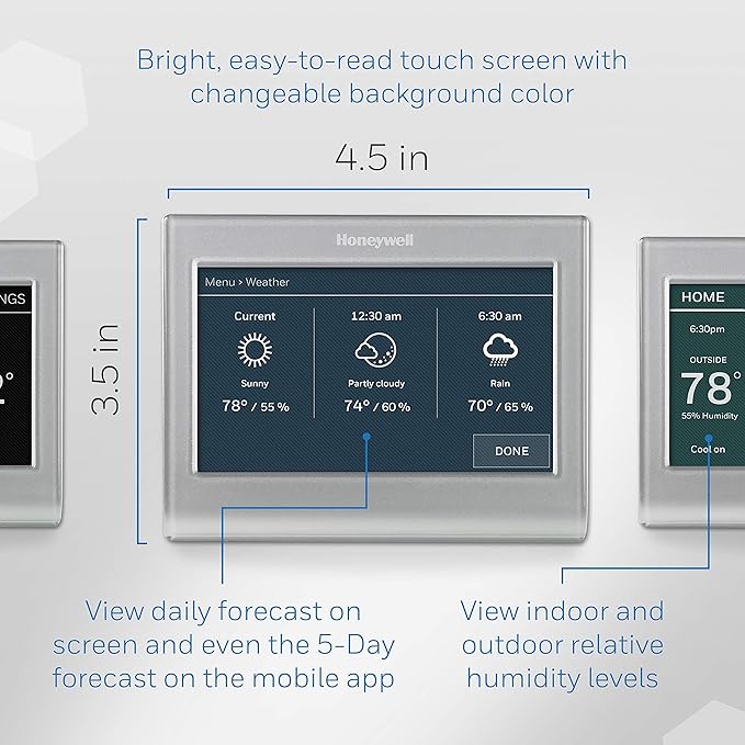 Honeywell Home RTH9585WF1004 Wi-Fi Smart Color Thermostat, 7 Day Programmable - Image 3