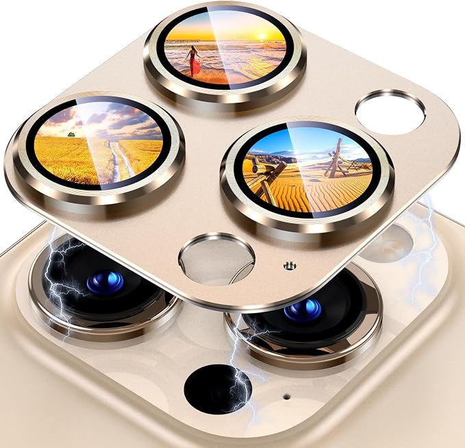 Uyiton Compatible with iPhone 15 Pro/iPhone 15 Pro Max Camera Lens Protector by Uyiton