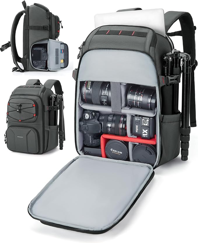 BAGSMART Camera Bag for Photographers, Professional Camera Bag Fits up to 15.6" by BAGSMART