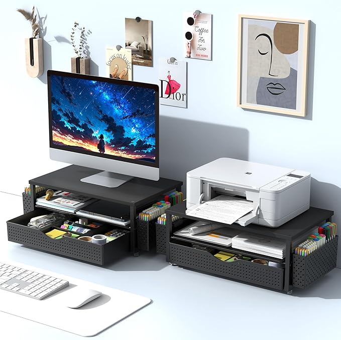 Spacrea Desk Organizer and Accessories, Computer Monitor Stand Riser - Image 7