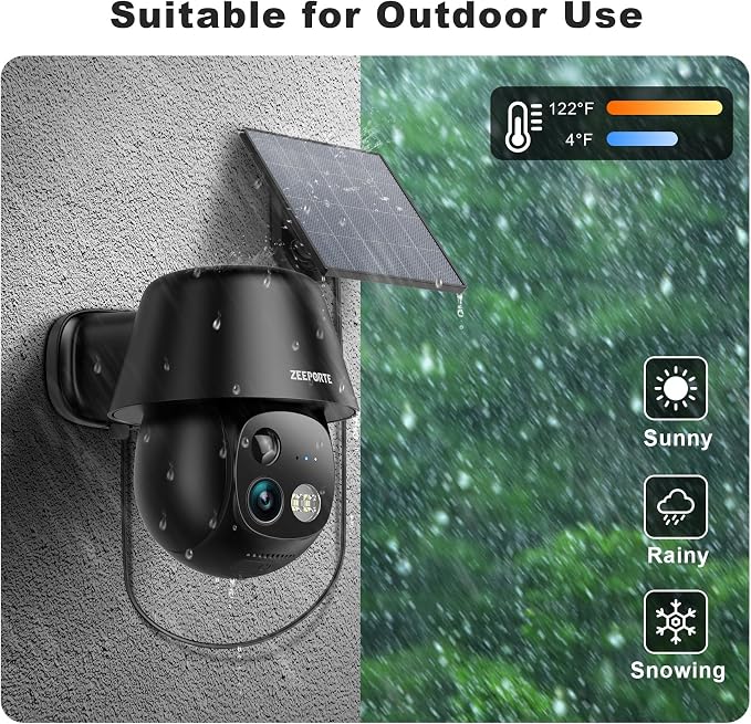 Solar Security Cameras Wireless Outdoor, 2K Pan/Tilt 360° View Solar/Battery - Image 6