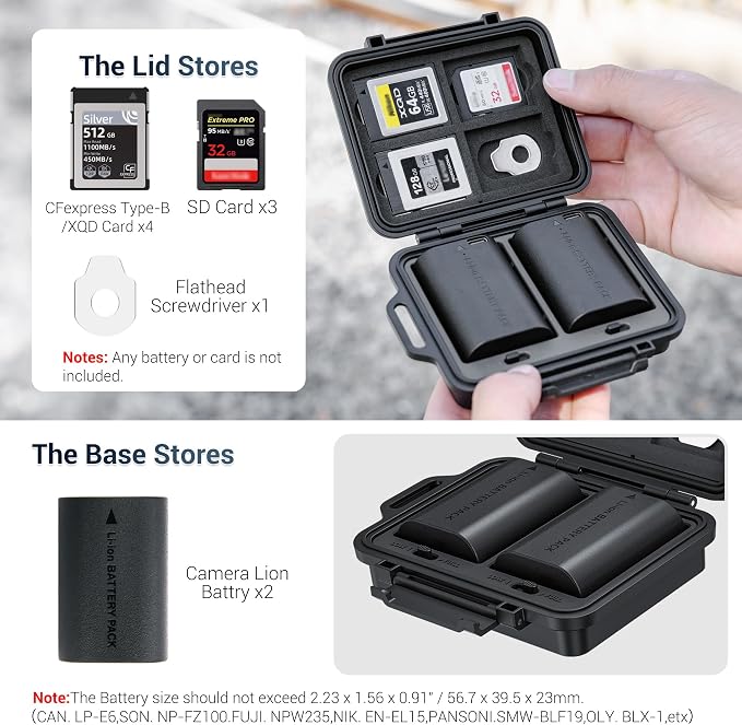 JJC Portable Camera Battery Memory Card Storage Case - Image 2