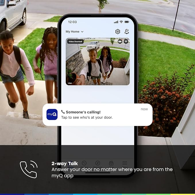 Chamberlain myQ Video Doorbell | 2K Camera, Battery/Wired, Color Night Vision - Image 4