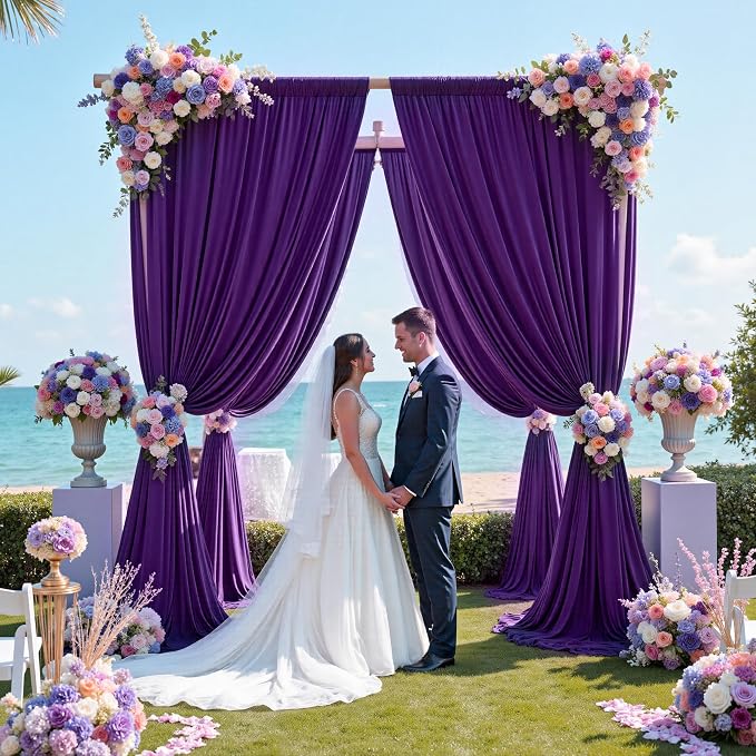 12ft x 10ft Purple Backdrop Curtains - Image 7