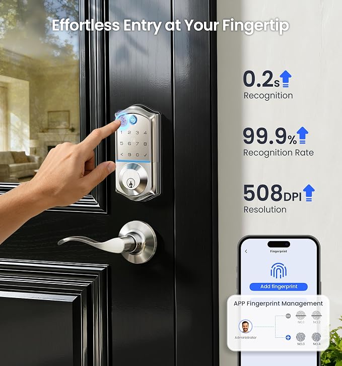 Veise VE017-L Fingerprint Smart Lock - Image 6