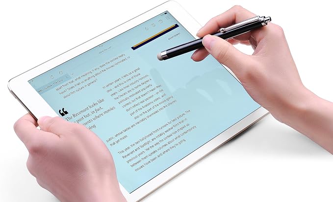 Stylus, Compatible with iPad, Kindle Fire, 4 Extra Replaceable Hybrid Fiber Tips - Image 4