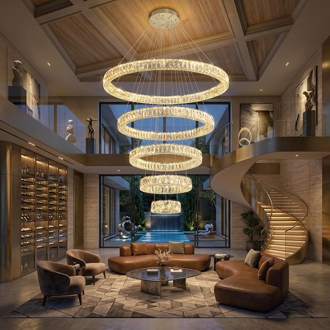HAIXIANG 5-Rings Modern Chandelier by HAIXIANG