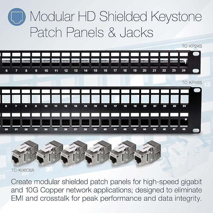 TRENDnet Shielded Cat6A RJ45 Keystone Jack 6-Pack Bundle, Use - Image 3