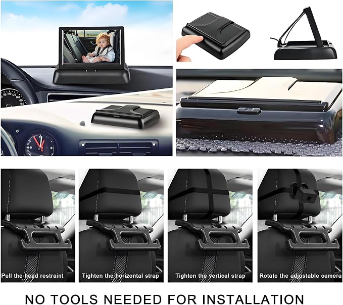 Baby Car Camera for Backseat-HD 720P 4.3 inch Monitor - Image 5