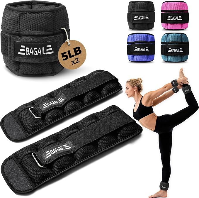 BAGAIL Ankle Wrist Weights for Women & Men, One Pair of 1/2/4/6/8/10 LBS by BAGAIL