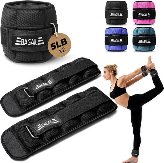 BAGAIL Ankle Wrist Weights for Women & Men, One Pair of 1/2/4/6/8/10 LBS by BAGAIL