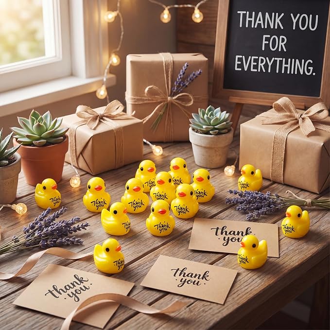 Skylety 100 Pcs Thank You Gifts Mini Resin Ducks Employee Appreciation Gifts - Image 7