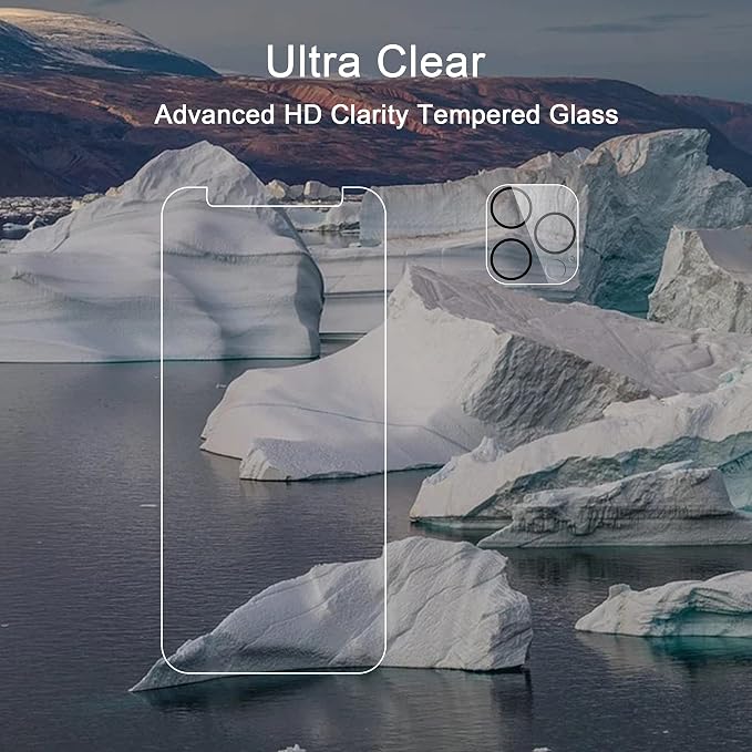 Ailun 2 Pack Screen Protector for iPhone 12 Pro Max + 2 Pack Camera Lens - Image 4