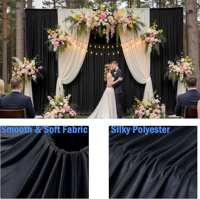 20ftx12ft Wrinkle Free Black Backdrop Curtains - Image 4