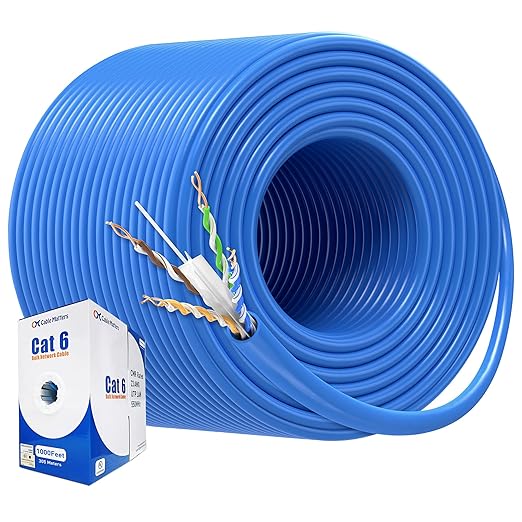 Cable Matters 10Gbps in-Wall Rated 23AWG Bare Copper Cat 6 Cable - 1000ft by CableMatters