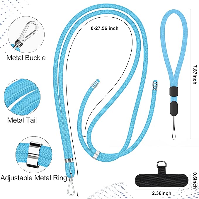 takyu Phone Lanyard, 2 Pack Adjustable Cell Phone Lanyard Crossbody Neck Strap - Image 3