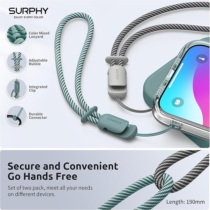 SURPHY 2 Pack Phone Lanyard for Cellphone Case, Phone Wrist Strap for Case - Image 4
