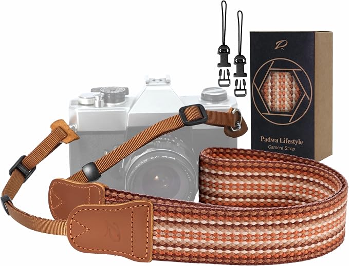 Padwa Lifestyle Striped Brown Camera Strap by PadwaLifestyleCameraStrap