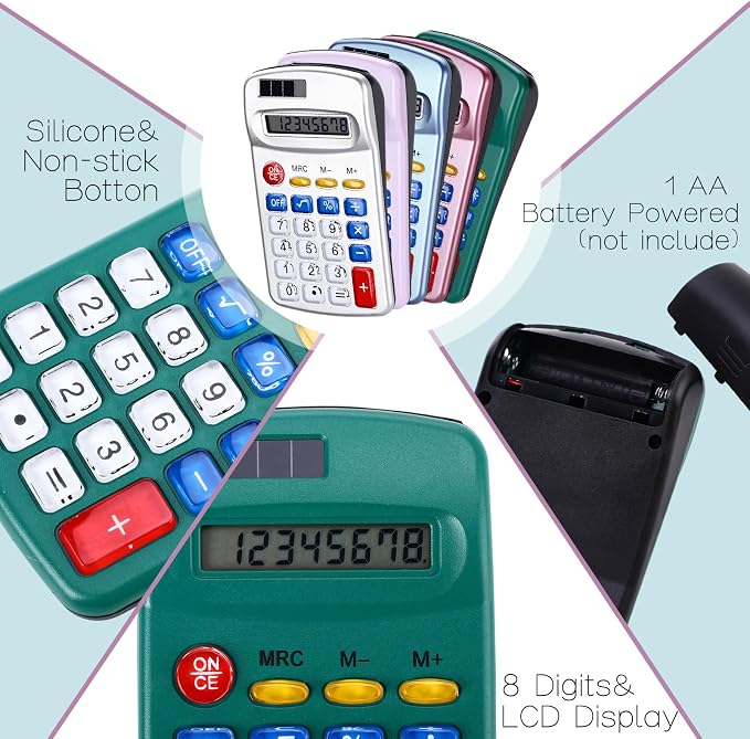 Flutesan 30 Pack Pocket Calculator Small Battery Powered Bulk Mini Size 4 - Image 3