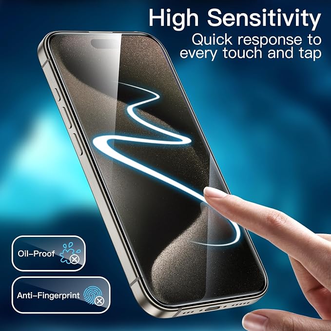 JETech Screen Protector for iPhone 15 Pro Max 6.7-Inch - Image 7