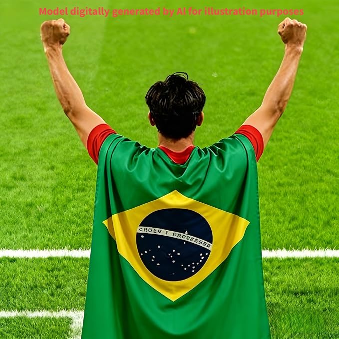 Brazil Flag Cape Cloak Costume, Wearable Brazil Flag Costume, Be Suitable - Image 7