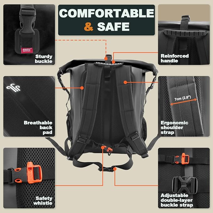 OSAH DRYPAK Waterproof Backpack Dry Bag 35L/55L/85L – Heavy Duty Roll-Top - Image 4