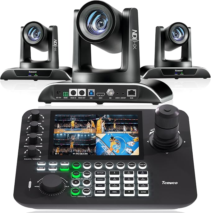 Tenveo NDI PTZ Camera AI Auto Tracking SDI/HDMI/USB3.0/LAN 30X Optical+ 8X by Tenveo