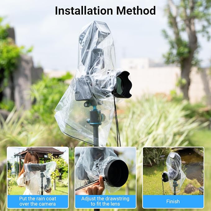2 Pack Camera Rain Cover with Flash Clear Dust Proof Sleeve Protection - Image 5