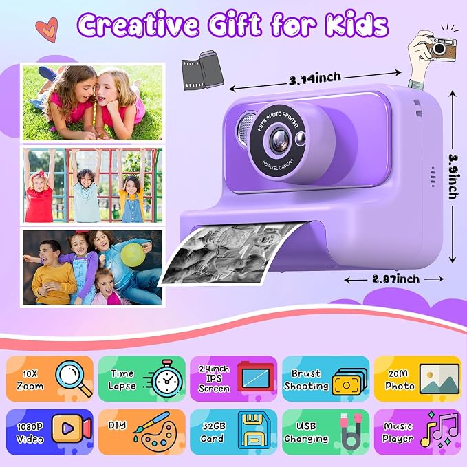 Kids Camera Instant Print, Christmas Birthday Gifts - Image 2
