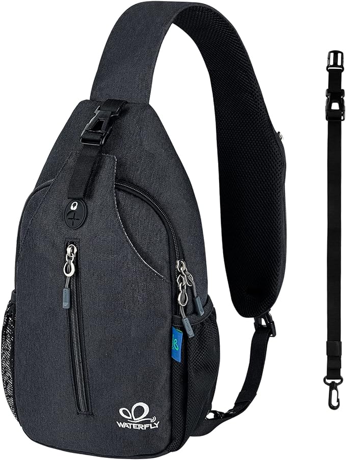 WATERFLY Small Hiking Sling Bag: Crossbody Sling Backpack Chest Bag Daypack by Waterfly
