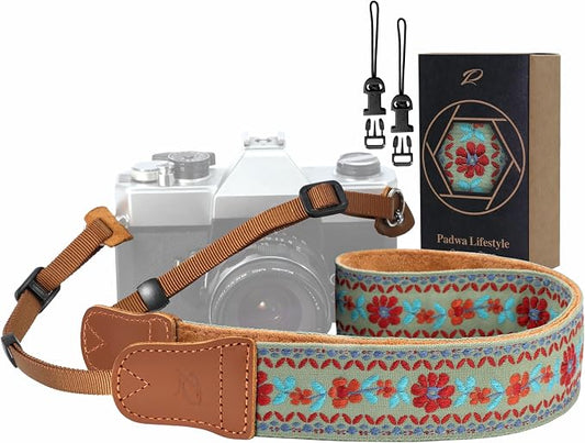 Padwa Lifestyle Embroidered Floral Camera Strap by PadwaLifestyleCameraStrap