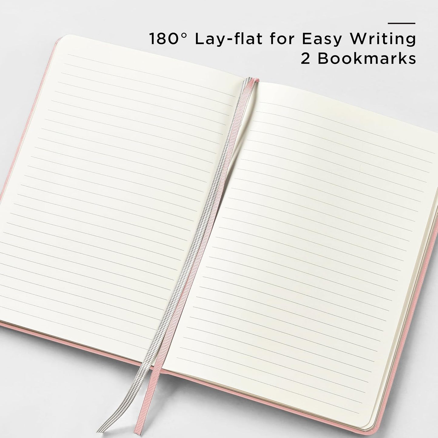 A5 Lined Leather Journal and Pen Set, Hardcover Notebook with Pen, 160 Pages 100gsm Thick Ruled Paper for Men Women, for Work, Business, School or Home Writing, 5.7'' x 8'' (Pink-Set1)