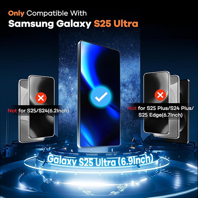 AACL 3-Pack for Samsung Galaxy S25 Ultra Screen Protector Tempered Glass - Image 2