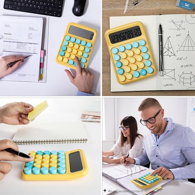 Mr. Pen- Mechanical Switch Calculator, 12 Digit Large LCD Display, Colorful - Image 7