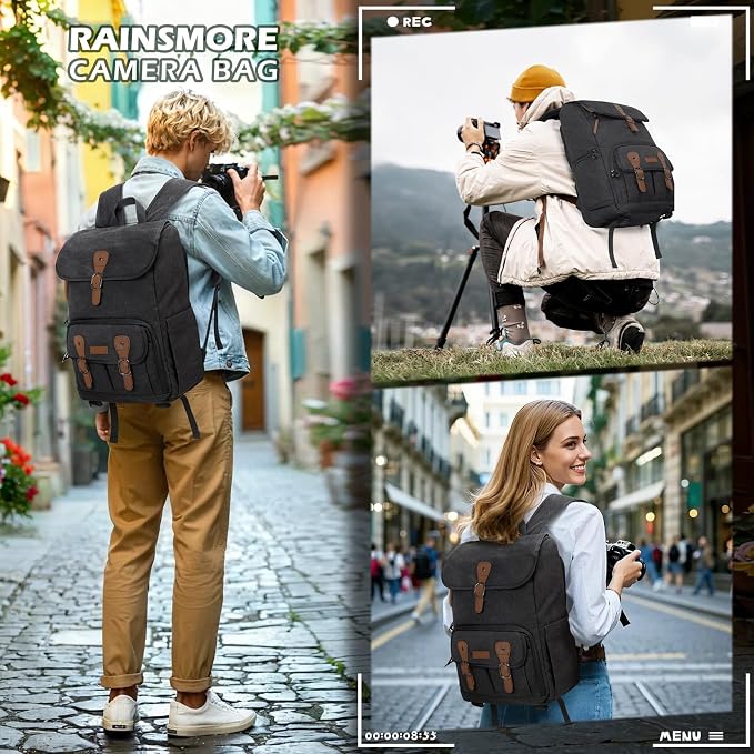 RAINSMORE Camera Bag Backpack for DSLR/SLR Mirrorless 15.6 Inch Laptop Camera - Image 7