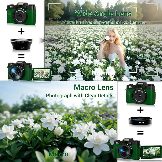 75MP Digital Camera, 4K WiFi Vlogging Camera - Image 6