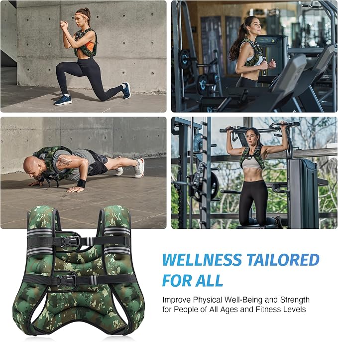ZELUS Weighted Vest, 6lb/8lb/12lb/16lb/20lb/25lb/30lb Weight Vest - Image 6