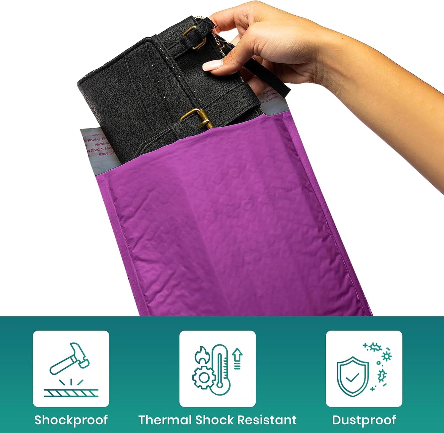 Levex - #0000 4" x 6" [10 Pack] Purple Poly Bubble Mailers, Padded Envelope Mailers, Packing Envelope & Mailing Bags for Shipping