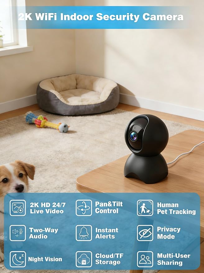 2K 5G Indoor Security Camera for Home, No Subscription AI Baby Monitor - Image 2