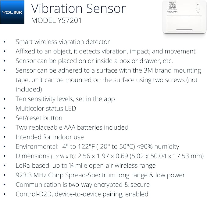 YoLink LoRa Smart Vibration Sensor & Hub Starter Kit: Hub & Smart Shock - Image 3
