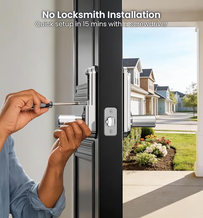 Veise VE019 Fingerprint Smart Lever Lock, App Control, Keyless Entry Door Lock - Image 14