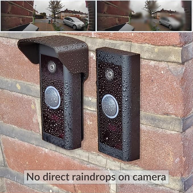 No Drill Rain Cover for Video Doorbell Wired Hood Anti-Glare Protection Weather - Image 3