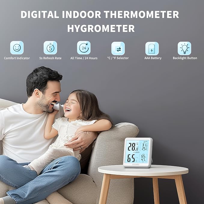 DOQAUS Digital Hygrometer Indoor Thermometer - Image 2