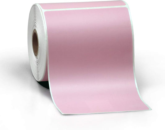 4" X 6" Direct Thermal Perforated Stickers Labels for Shipping Labels, Inventory, and Color Coding - Compatible with Zebra, Rollo, Godex and More (Pink, 24 Rolls)