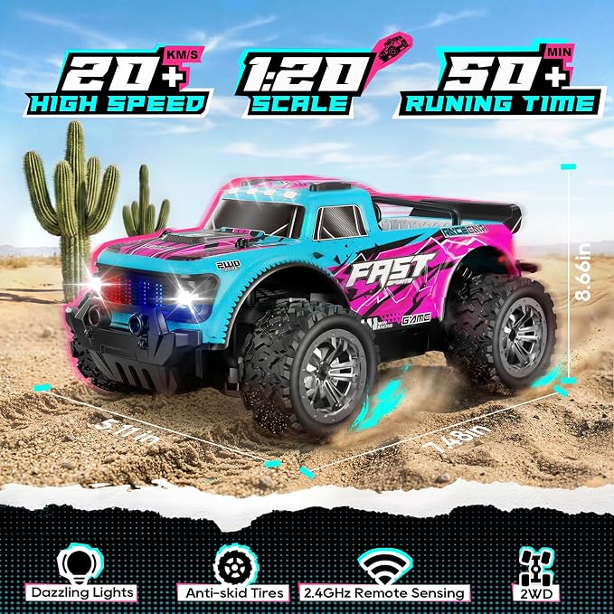 Remote Control Car, 2WD Off-Road RC Cars, 20 KM/H All-Terrain Rc Truck - Image 2
