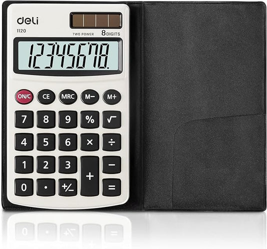 Calculator, Deli Standard Function Basic Calculators, Solar Battery Dual Power by delioffice
